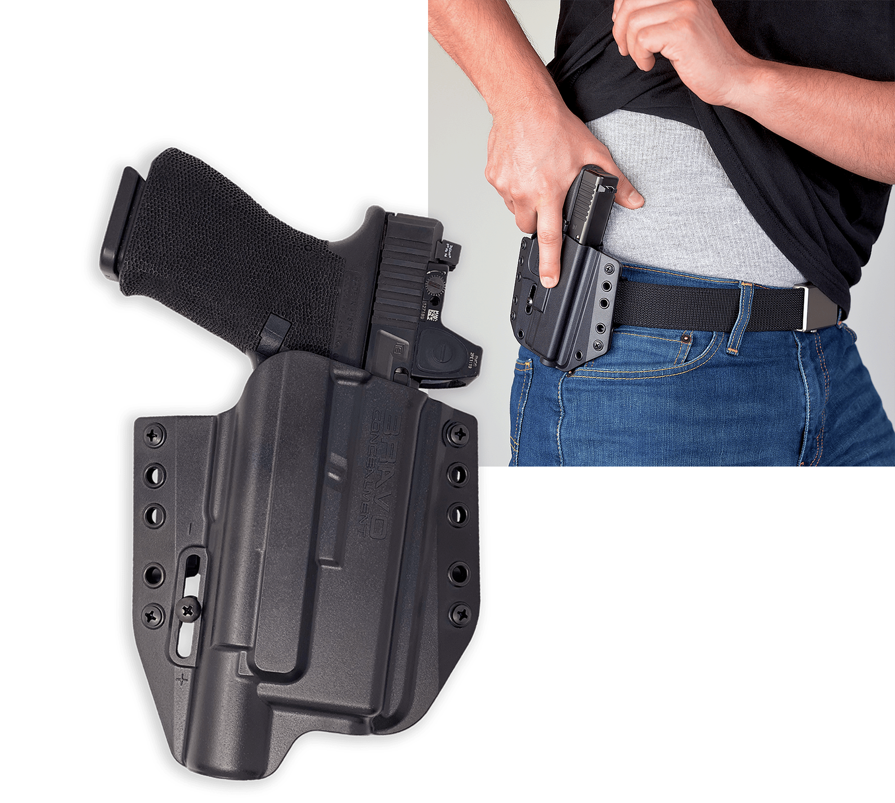 GLOCK 19-17 SUREFIRE X300U BCA OWB HOLSTER – BRAVO CONCEALMENT